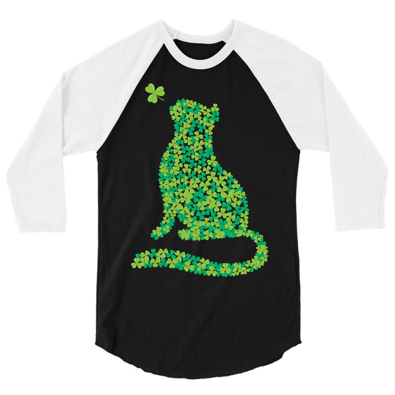 Shamrock Cat Happy Saint Patricks Day 3/4 Sleeve Shirt | Artistshot