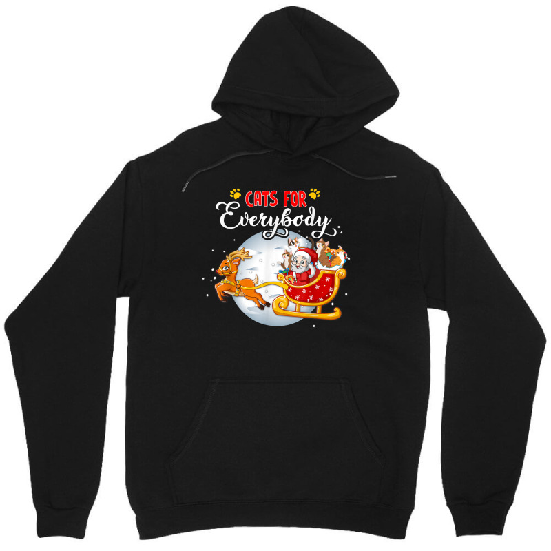 Cats For Everybody Funny Christmas For Cat Santa Lover Unisex Hoodie by Hugo M Garney | Artistshot