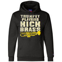 Trumpet Player Kick Brass Classic  Nostalgia Champion Hoodie | Artistshot