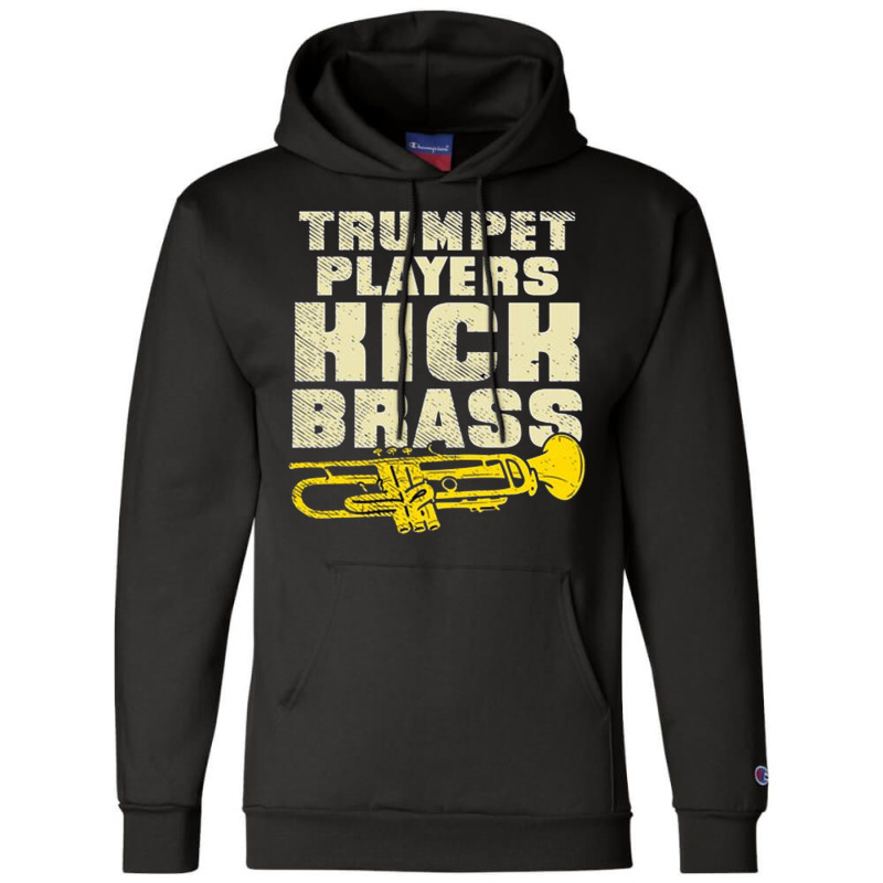 Trumpet Player Kick Brass Classic  Nostalgia Champion Hoodie | Artistshot