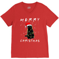 Christmas Cat For Men Funny Cat Christmas Pajama Decoration V-neck Tee | Artistshot