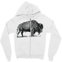 Buffalo Bison Familly Sketch Zipper Hoodie | Artistshot