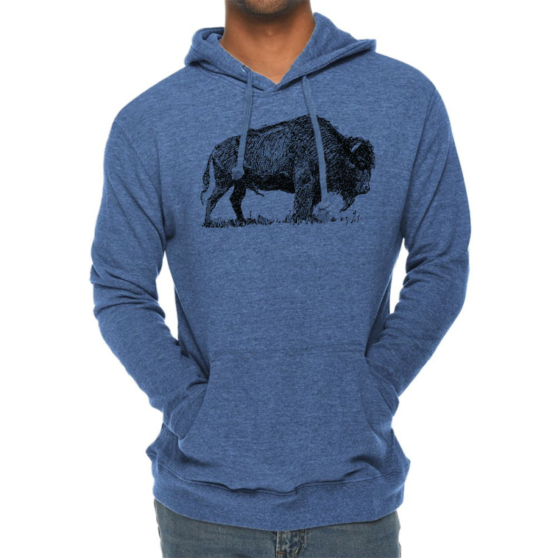 Buffalo Bison Familly Sketch Lightweight Hoodie by fieldingnortheast | Artistshot