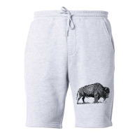 Buffalo Bison Familly Sketch Fleece Short | Artistshot