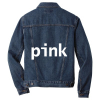 Limited Edition Pink Minimal Typography White Text Men Denim Jacket | Artistshot