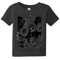 Trending Octopus And Skull Tattoo Pen And Ink Inspired Baby Tee | Artistshot