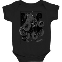 Trending Octopus And Skull Tattoo Pen And Ink Inspired Baby Bodysuit | Artistshot