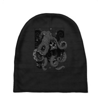 Trending Octopus And Skull Tattoo Pen And Ink Inspired Baby Beanies | Artistshot