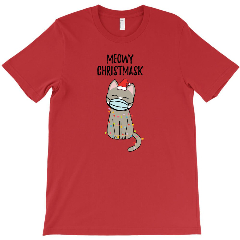 Meowy Christmask Cute Christmas Ca T-Shirt by Hugo M Garney | Artistshot