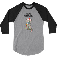 Meowy Christmask Cute Christmas Ca 3/4 Sleeve Shirt | Artistshot