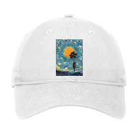 The Balloons Girl Starry Night Adjustable Cap | Artistshot