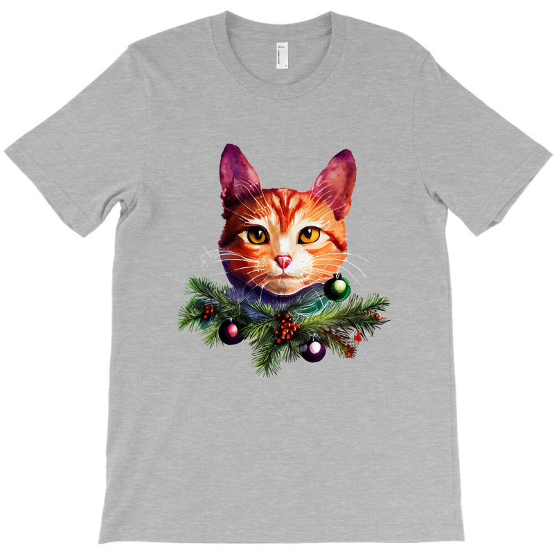 Orange Cat Christmas Vintage Cat Xmas Christmas Cat Pullover T-Shirt by Hugo M Garney | Artistshot