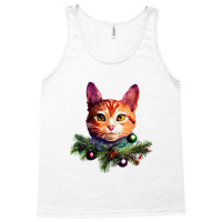 Orange Cat Christmas Vintage Cat Xmas Christmas Cat Pullover Tank Top | Artistshot