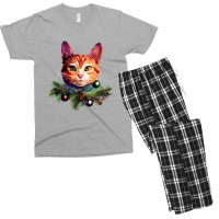 Orange Cat Christmas Vintage Cat Xmas Christmas Cat Pullover Men's T-shirt Pajama Set | Artistshot