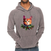 Orange Cat Christmas Vintage Cat Xmas Christmas Cat Pullover Vintage Hoodie | Artistshot