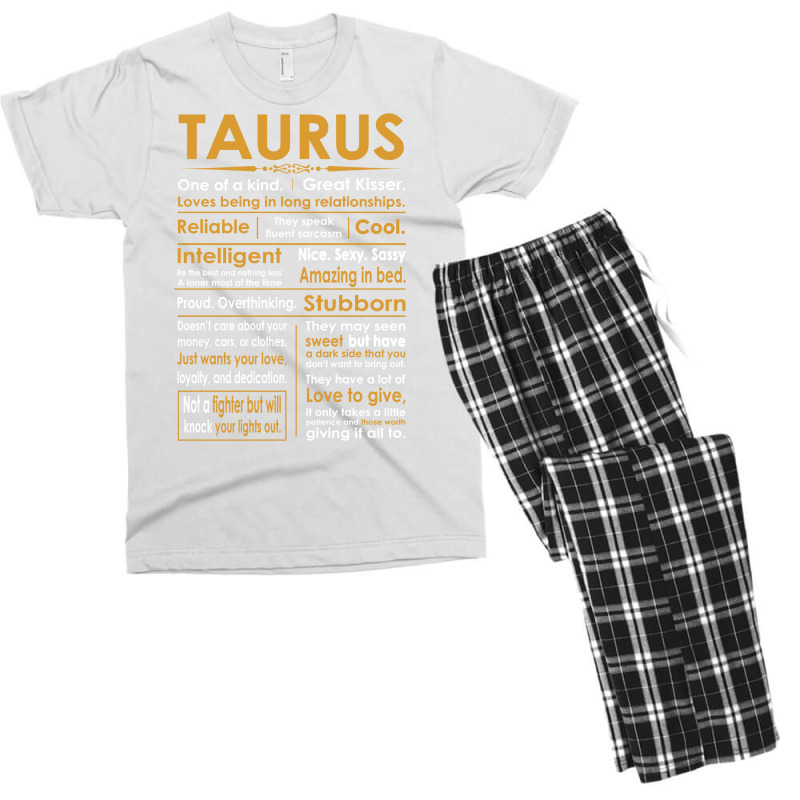 Funny Taurus Zodiac Sign Shirt Men's T-shirt Pajama Set by futuristicperky | Artistshot