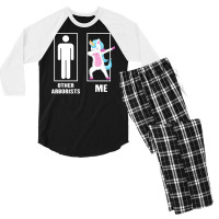 Funny Unicorn Dabbing Other Arborists Me Men's 3/4 Sleeve Pajama Set | Artistshot