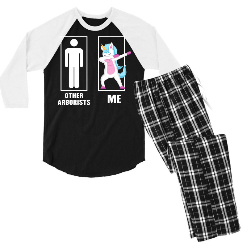 Funny Unicorn Dabbing Other Arborists Me Men's 3/4 Sleeve Pajama Set by futuristicperky | Artistshot