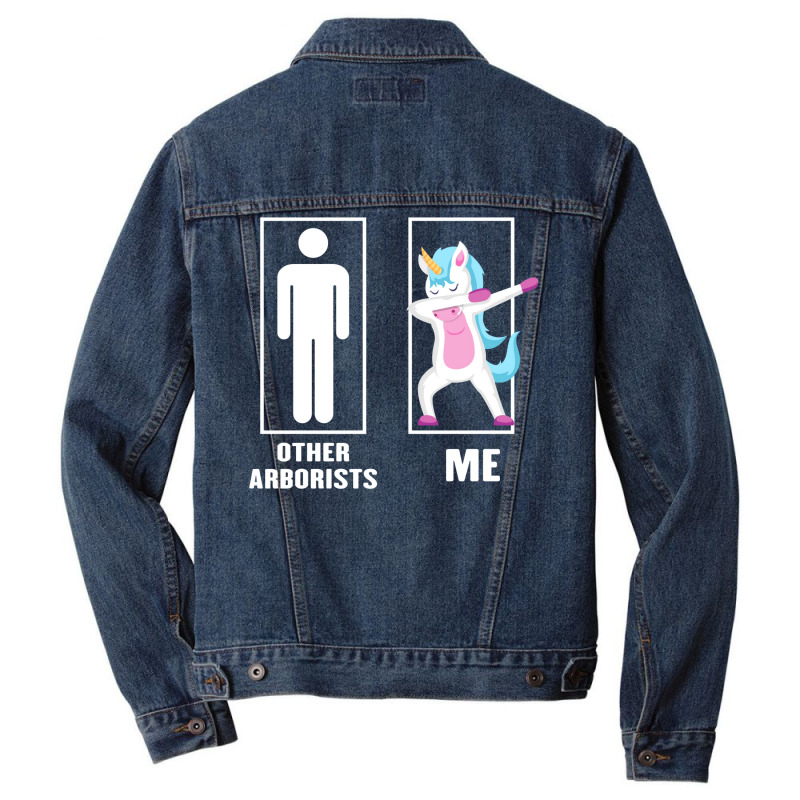 Funny Unicorn Dabbing Other Arborists Me Men Denim Jacket by futuristicperky | Artistshot