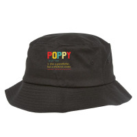 Best Poppy Definition Retro Birthday Shirt Grandpa Papa Grandad Father Bucket Hat | Artistshot