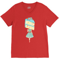 Cake Head Pin Up  Birthday Funfetti V-neck Tee | Artistshot