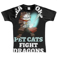 Limited Edition Read Books Pet Cats Fight Dragons Knight Fun Reading Graphic Youth T-shirt | Artistshot