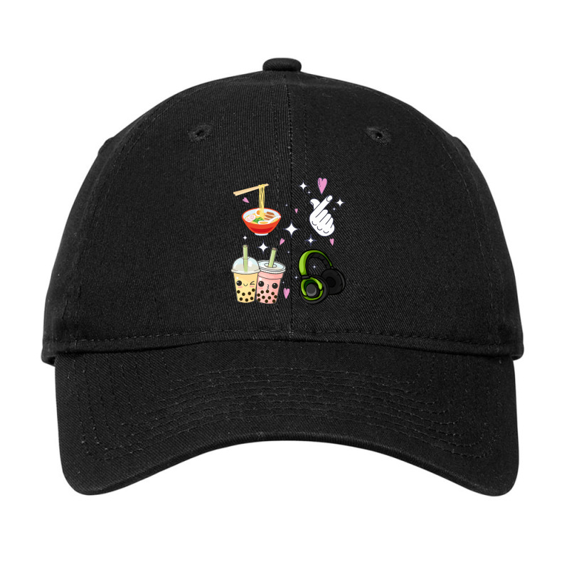 Cute Kawaii Kpop Ramen Boba Bubble Tea Kdrama Lover 1 Adjustable Cap | Artistshot