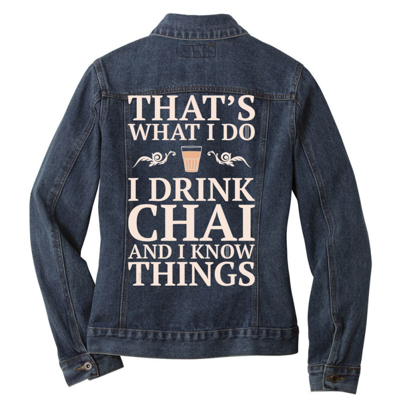 Trending Chai Tea Funny Desi Indian Pakistani Gift Ladies Denim Jacket by bummercaught | Artistshot