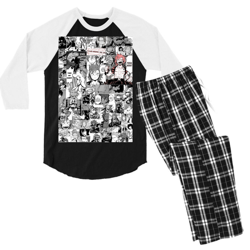 Red Riot Manly Hearted Hero Men's 3/4 Sleeve Pajama Set | Artistshot