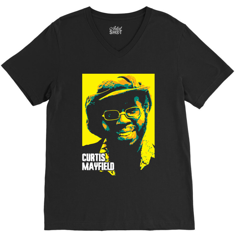 Curtis Mayfield Curtis Lee Mayfield American Singersongwriter, Guitari V-neck Tee | Artistshot