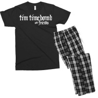 Tim Timebomb And Friends Music Project   Blue Men's T-shirt Pajama Set | Artistshot