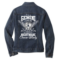 Gemini Zodiac Sign Funny Women Man Kids Birthday Gift Ladies Denim Jacket | Artistshot