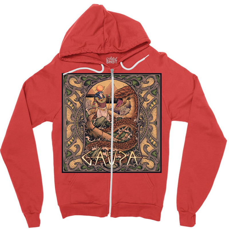 God Fight Against Giant Snake Zipper Hoodie by sheryntrenkk | Artistshot