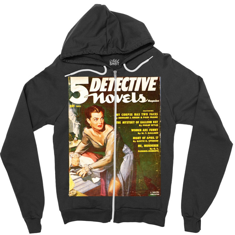 5 Detective Novels 1 Zipper Hoodie by jesusvega | Artistshot