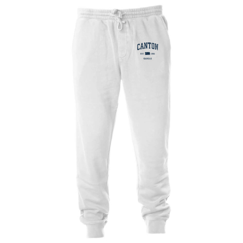 Canton Kansas Ks Vintage Athletic Navy Sports Design Unisex Jogger | Artistshot