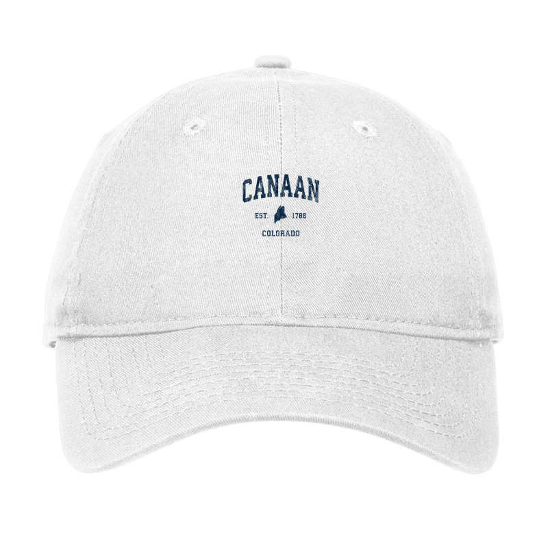 Canaan Maine Me Vintage Athletic Navy Sports Design Adjustable Cap by legatgzlezy | Artistshot