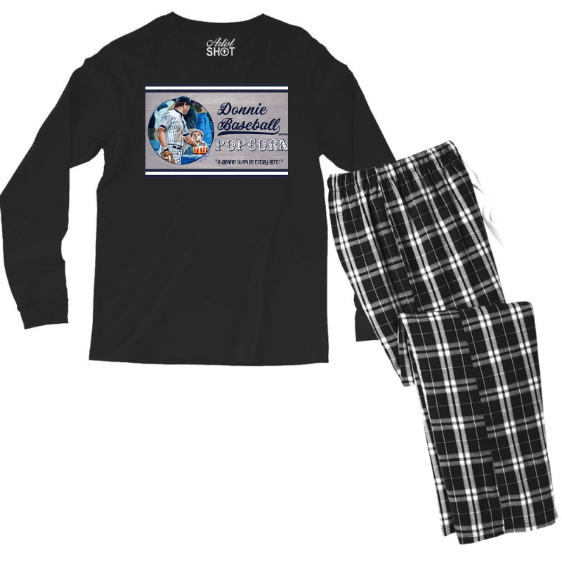 Donnie Baseball Popcorn Men's Long Sleeve Pajama Set | Artistshot