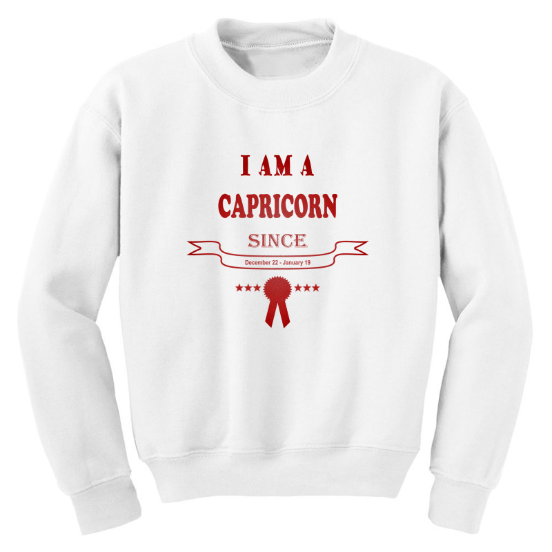 I Am A Capricorn Since December 22-january 19 Youth Sweatshirt by manishjyotistore | Artistshot