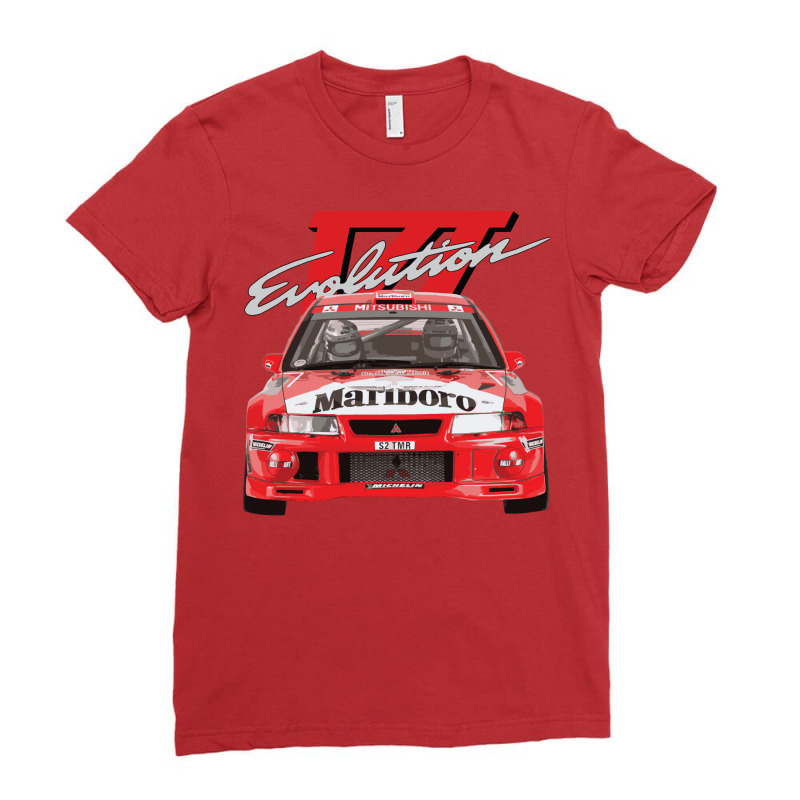 Evo 6 Vi Tme Wrc Ralliart Mitsubish Evolution Enkei Tommi Mäkinen Ladies Fitted T-Shirt by herolalolleny | Artistshot