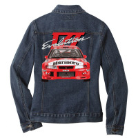 Evo 6 Vi Tme Wrc Ralliart Mitsubish Evolution Enkei Tommi Mäkinen Ladies Denim Jacket | Artistshot