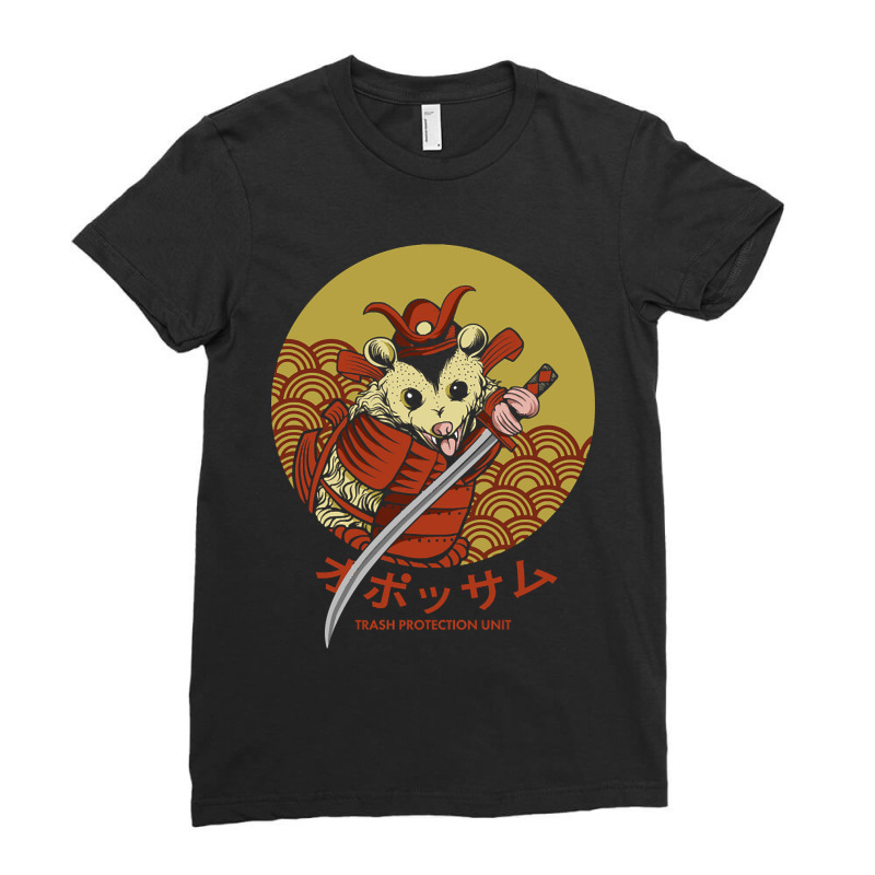 Hot Trend Samurai Opossum Trash Protection Unit Ladies Fitted T-Shirt by macklinsampson | Artistshot