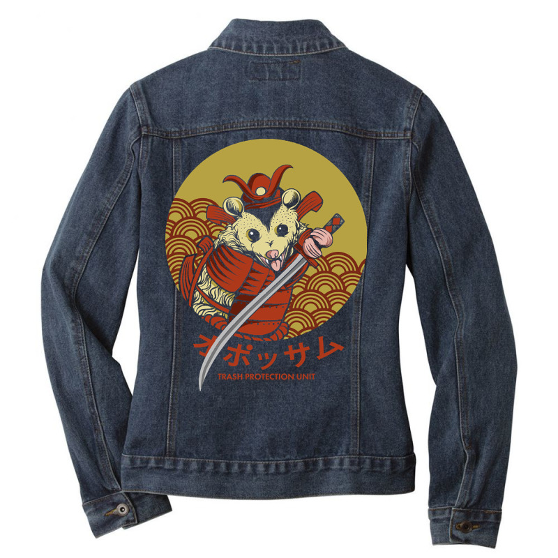 Hot Trend Samurai Opossum Trash Protection Unit Ladies Denim Jacket by macklinsampson | Artistshot