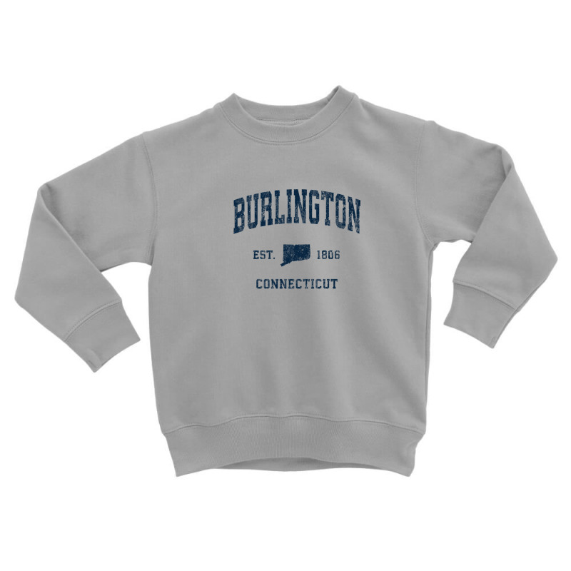 Burlington Connecticut Ct Vintage Athletic Navy Sports Desig Toddler Sweatshirt | Artistshot