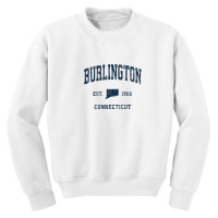 Burlington Connecticut Ct Vintage Athletic Navy Sports Desig Youth Sweatshirt | Artistshot