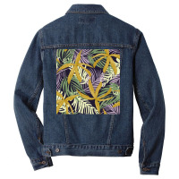 Trend Pattern With Colorful Tropical Leaves Plants Poster Travel Men Denim Jacket | Artistshot