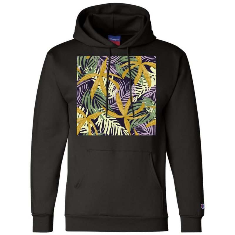 Trend Pattern With Colorful Tropical Leaves Plants Poster Travel Champion Hoodie | Artistshot