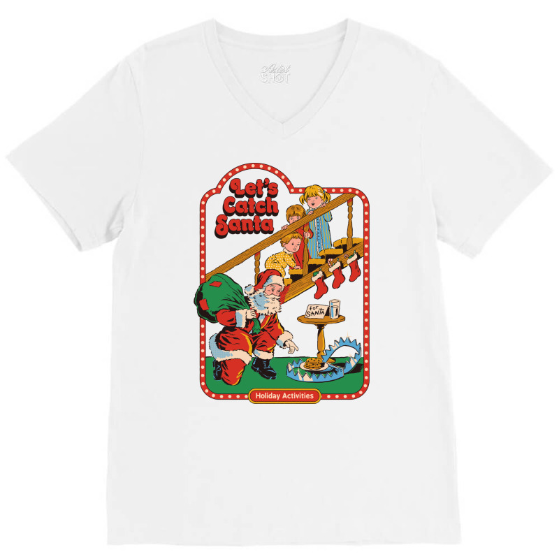 Let's Catch Santa V-Neck Tee by durimringajs | Artistshot