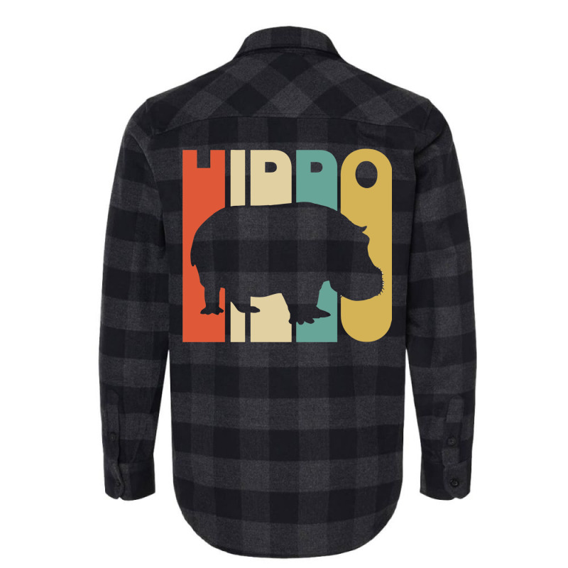 Vintage Style Hippo Silhouette Shirt Flannel Shirt | Artistshot