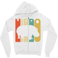 Vintage Style Hippo Silhouette Shirt Zipper Hoodie | Artistshot