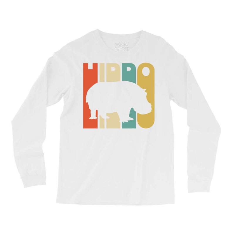 Vintage Style Hippo Silhouette Shirt Long Sleeve Shirts | Artistshot